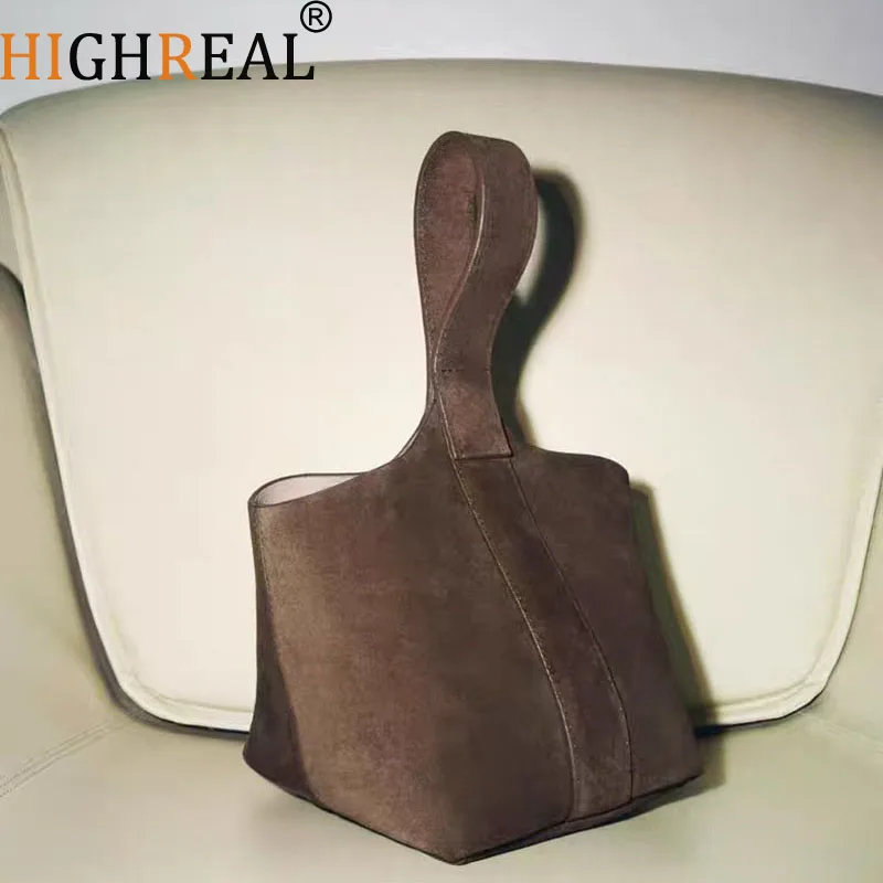 

Suede Sewing Thread Retro Women's Shoulder Bags Casual Versatile New Solid Colors High Capacity Casual Tote