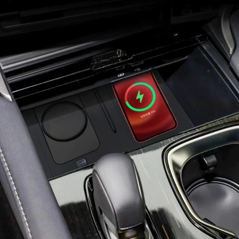 Carregador Sem Fio para Carro 15W com Carregamento Rápido e Suporte para Celular no Console Central para Lexus RX 2023 2024 2025 - Acessórios de Modif