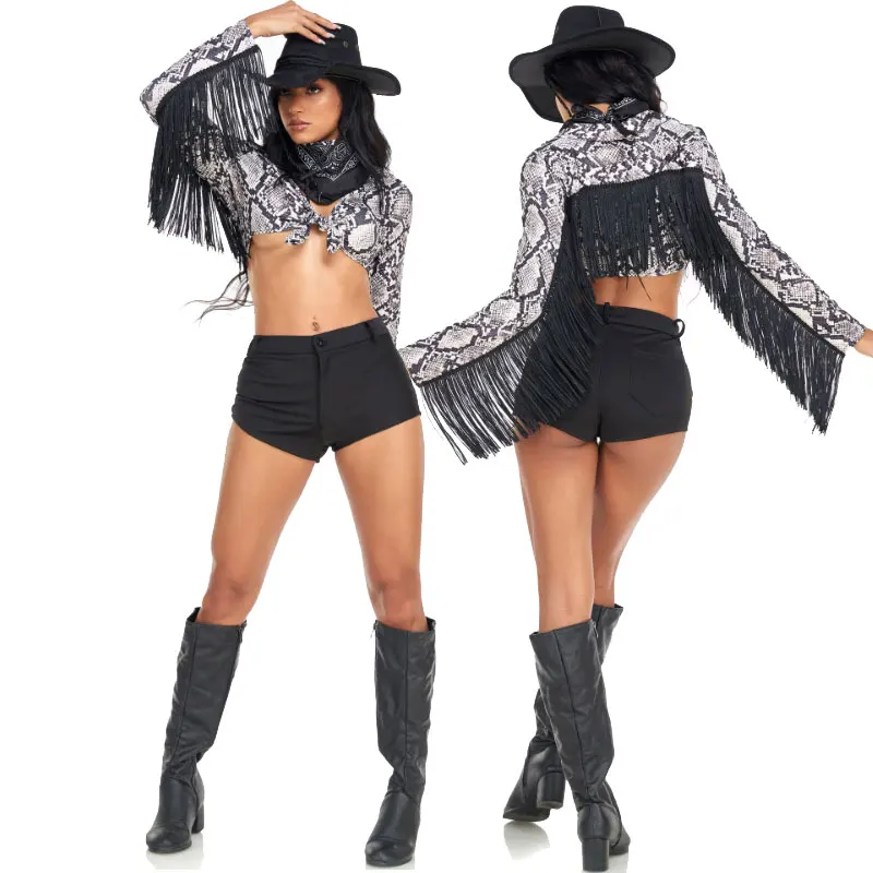 Costume de Cosplay de Cowboy pour Femme, Tenue d'Halloween Sexy, Western Américain, Poule, Habillage, ix, Spectacle sur Scène, Tenues de Pourim