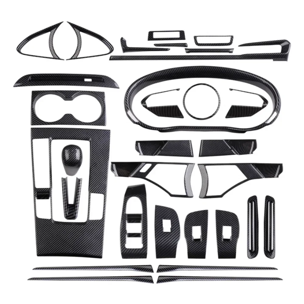 

Car Accessories Fit for Mazda 3 Axela 2020 ABS Carbon Fiber Gear Shift Knob Head Cover Trim Steering Wheel Door Handle Styling