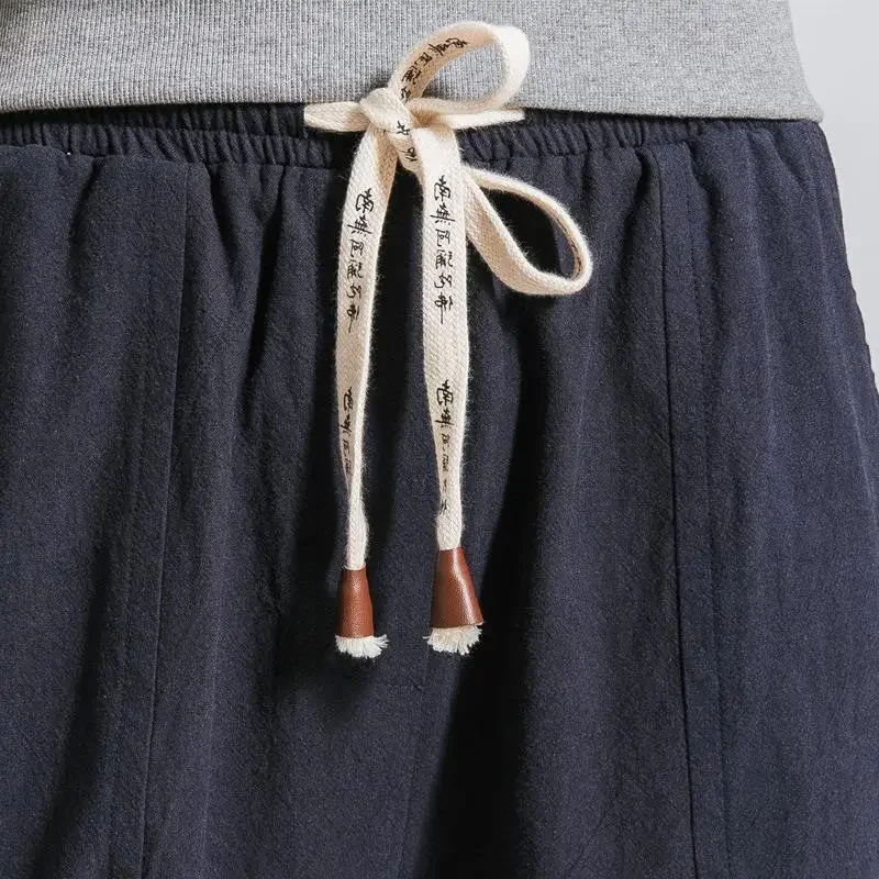 Prowow Streetwear męskie spodnie haremowe koreański styl Casual bawełniane lniane spodnie męskie spodnie do biegania 2021 wiosna nowe luźne spodnie