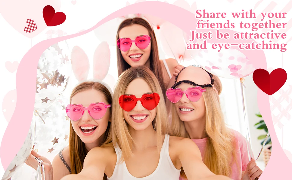 12–80 Stück Herz-Sonnenbrille, randlos, lustige Sonnenbrille, Junggesellenabschied, Gastgeschenke, Süßigkeiten, bunte Brille, Hochzeitsgeschenk, Mitbringsel für Gäste – Detail 4