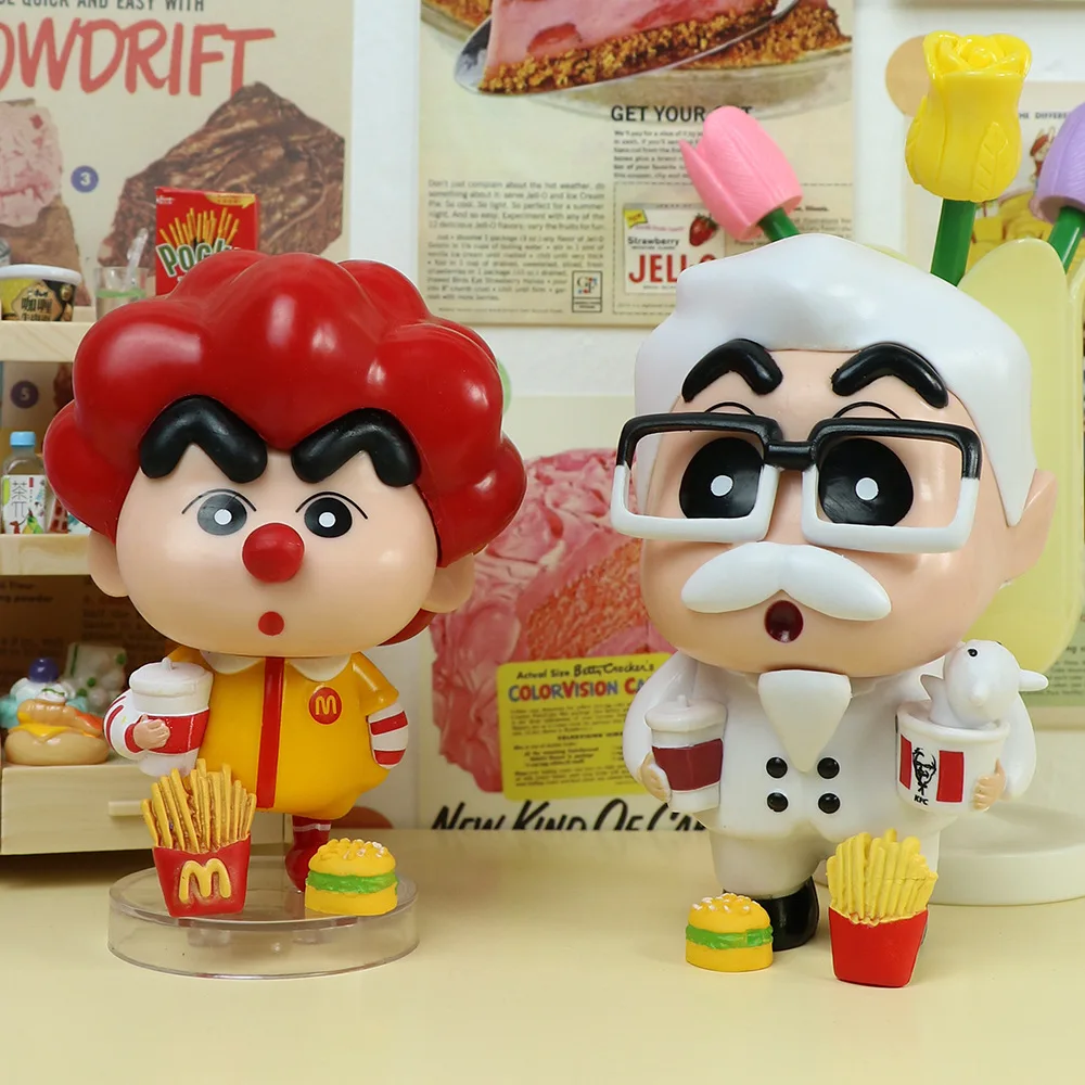 Fashion Play Crayon Shin-chan Action Figures Dolls Anime Peripheral Creative Desktop Car Interior Miniature Ornament Accessories