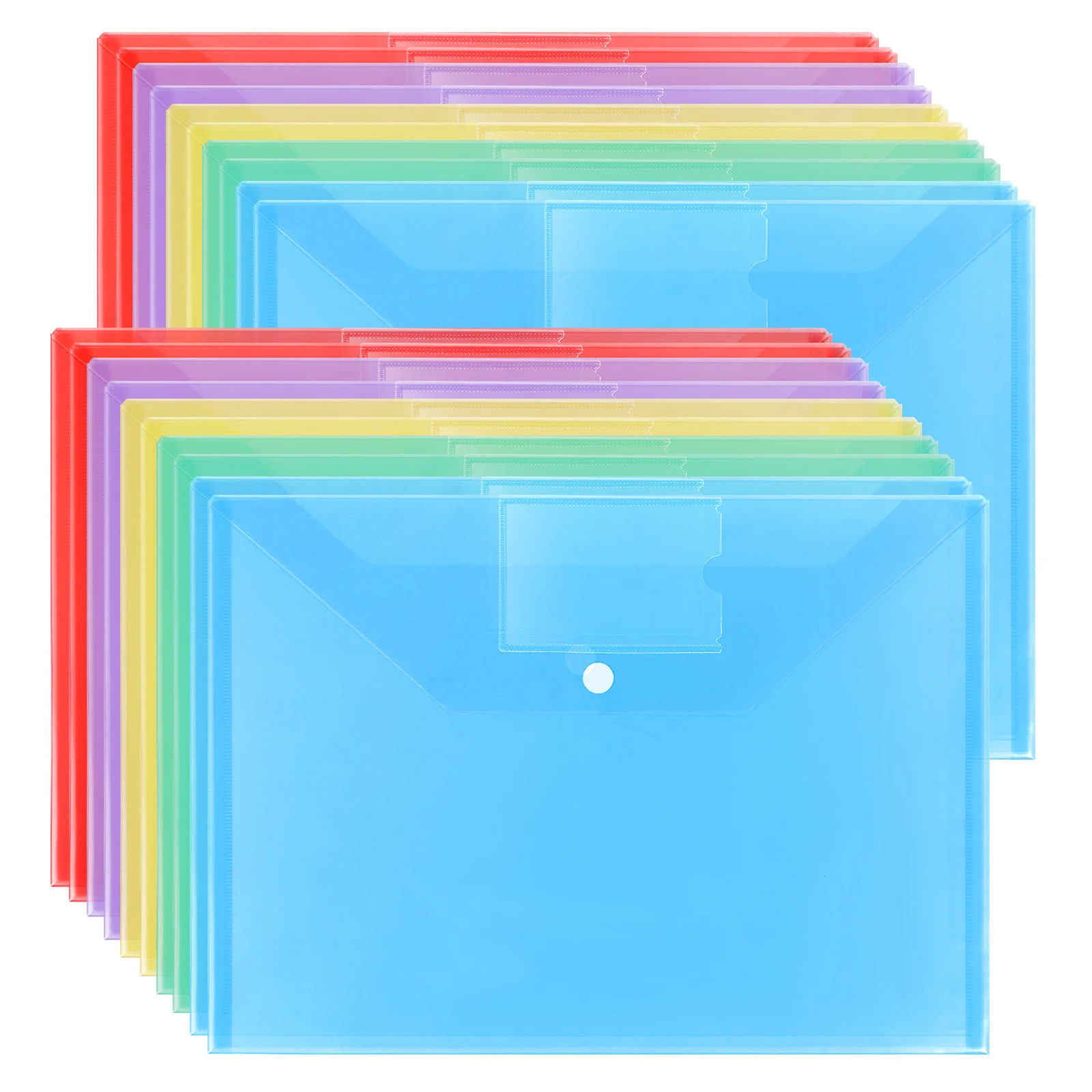20Pcs File Envelopes Button File Folders Waterproof Tear-Resistant Document Storage Office Organizer Document Organizer