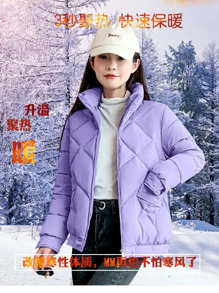 Winter Jacket Women's Stand collar Cotton Warm Coat Korean Loose Ladies Thicken Short Coat Solid Casual Student Jackets Female