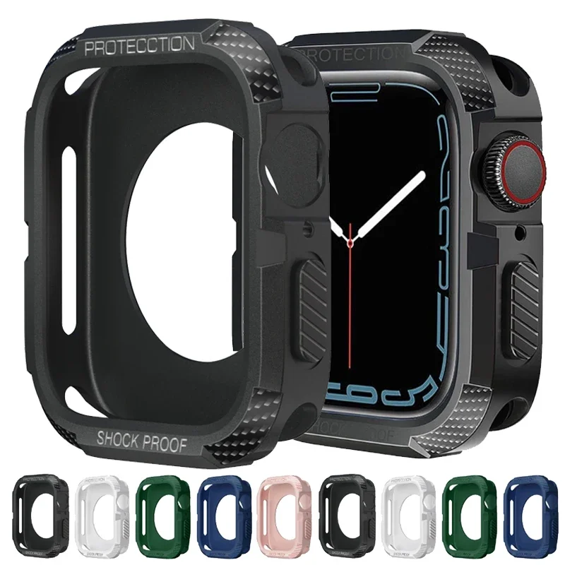 Hard PC Bumper Case for Apple Watch Series 9/8/7/6/SE/5/4/3 TPU Soft Shock Proof Durable Cover IWatch 40mm 41mm 44mm 45mm 42mm