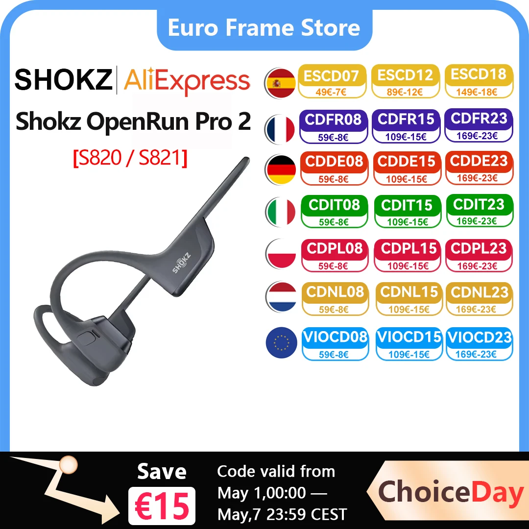 SHOKZ OpenRun Pro 2 S820/S821 casque de sport �couteurs � oreille ouverte Bluetooth 5.3 Microphone antibruit IP55 �tanche