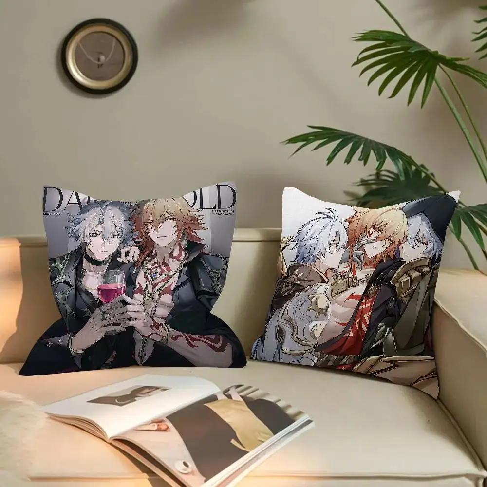 

Phaidon And Mydei Star Rail Pillow Covers Cartoon Sofa Decorative Home Double-sided Printing Short Plush Cute Cushion Cover