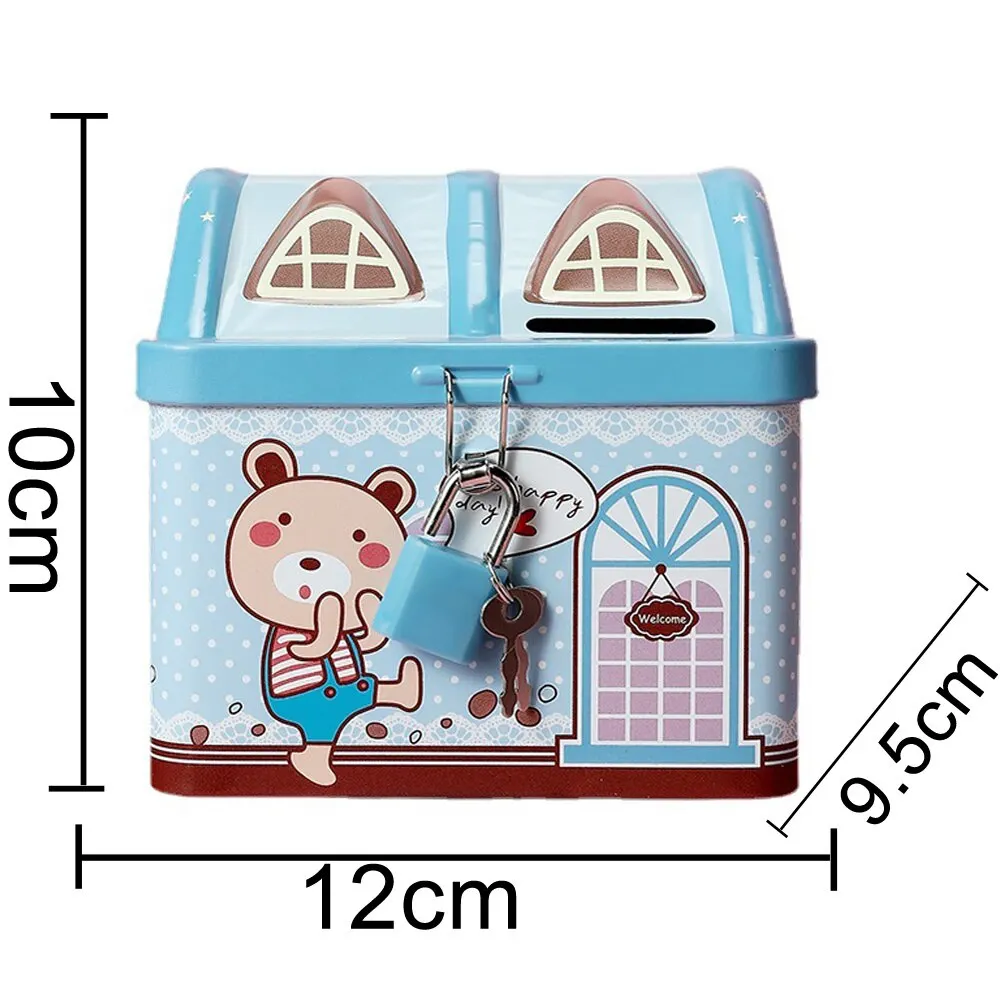 Small House Cute Piggy Bank Money Box Tinplate Saving Banks Best Gift For Children Money Saving Banks Creative Birthday Gift