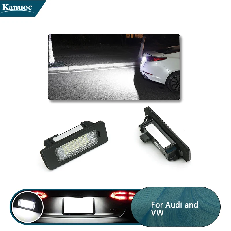 2Pcs/set For Audi A4 (B8) 4-door Sedan / 5-door Avant S4 (B8) A5 / S5 Q5 TT / TT RS Car License Plate Lamp Accessories 8T0943021