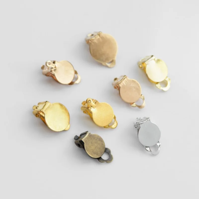 

50PCS Adhesive Ear Clip Frog Clip Tray Clip No Ear Hole Ear Clip Flat Ear Clip for Diy Jewelry Ear Clip Accessories