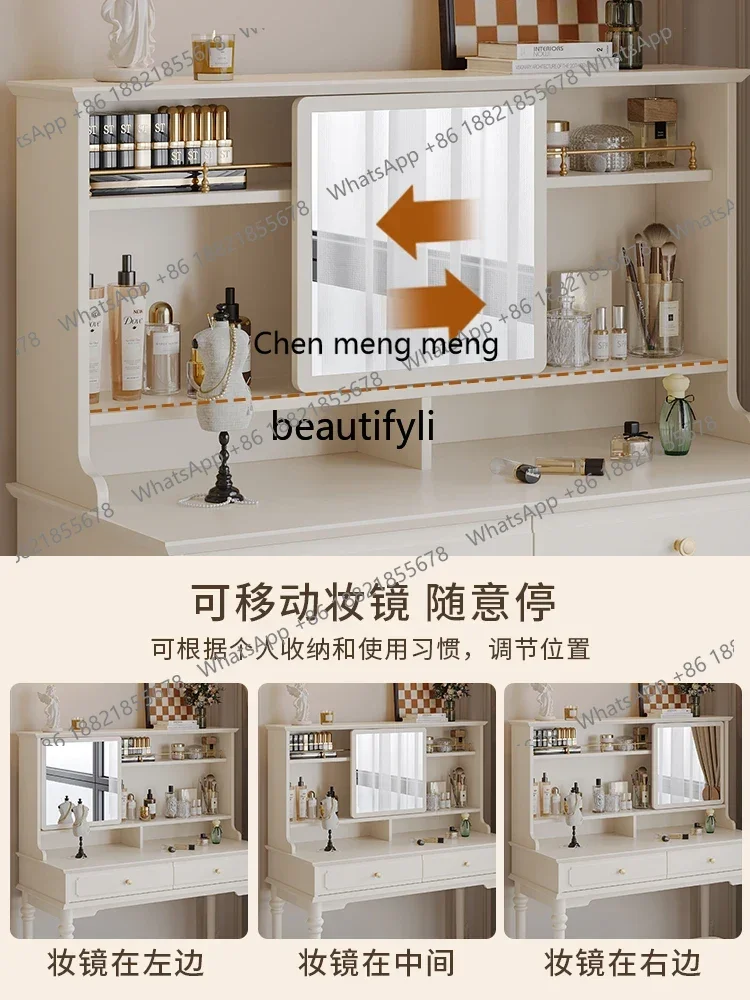 LHY26 ss French Cream Style Bedroom Dressing Table Makeup Mirror Desk Dressing Table Integrated Multifunctional Dresser
