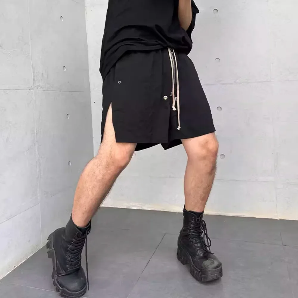 NIGO Men's High Street Trend Black Shorts Simple Solid Colour Casual Straight Loose Trend Pants FHDX #NGTOP11745