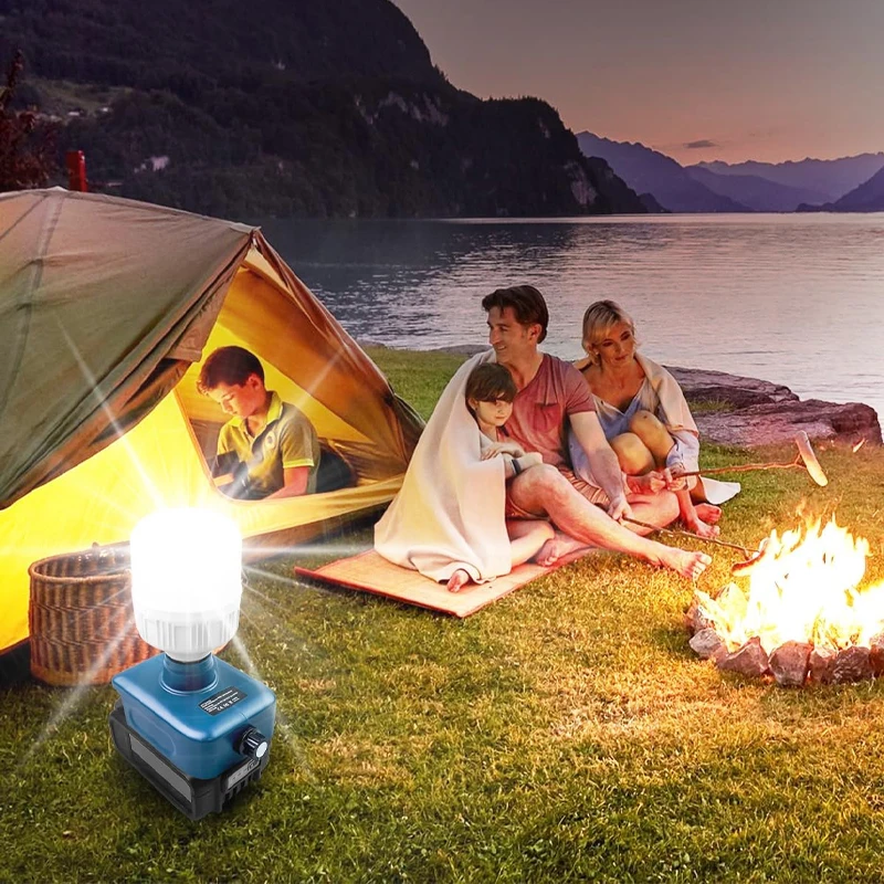 

For Makita E27 LED Light Bulb 14.4-18V Battery Brightness Adjustment Work Lights Outdoor floodlights Camping Flashlight 1300LM