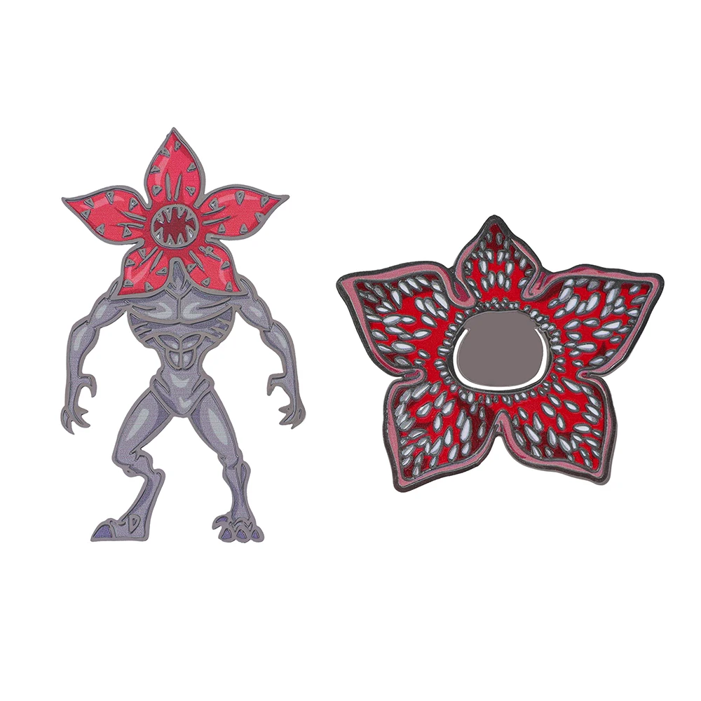 Demogorgon&Flower shaped horror gothic metal bookmarks/book clips, provide durable page markers for science fiction fans.