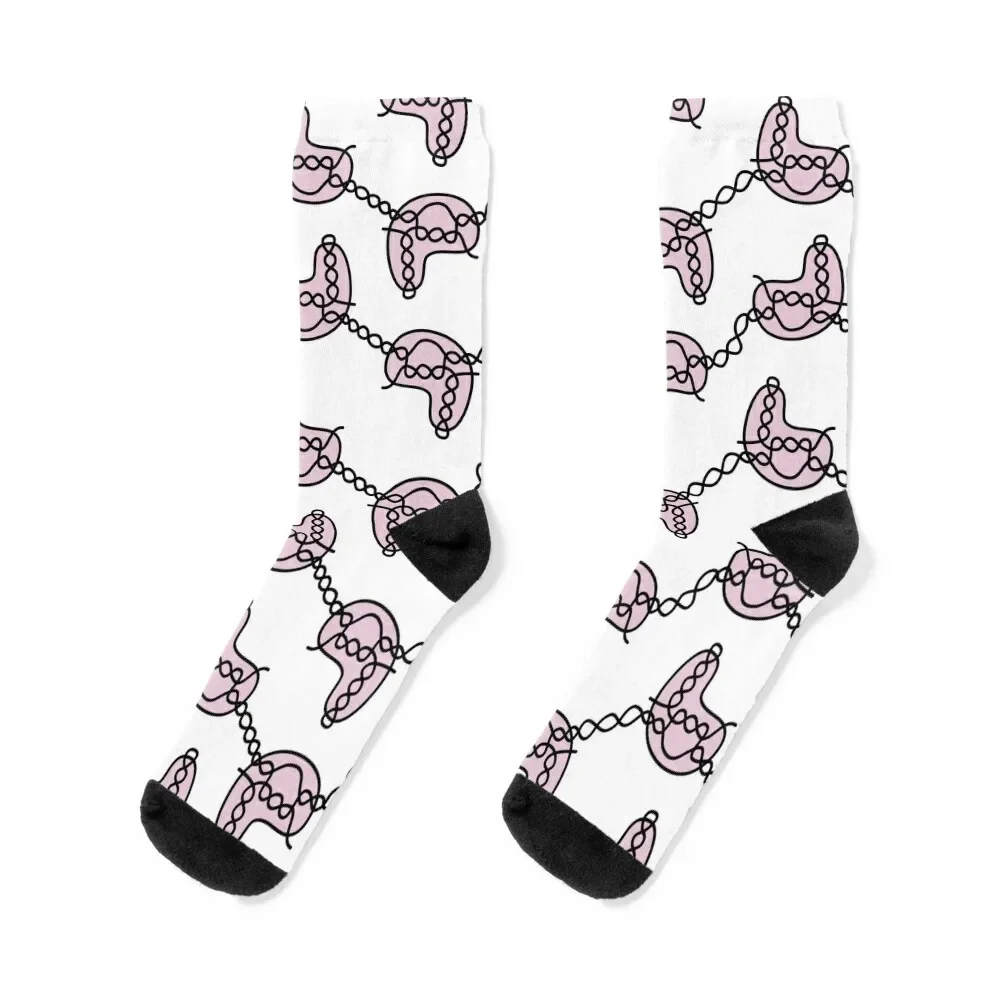 

CRISPR Cas9 on DNA in Pink Socks custom snow tennis ankle Socks Men's Women's