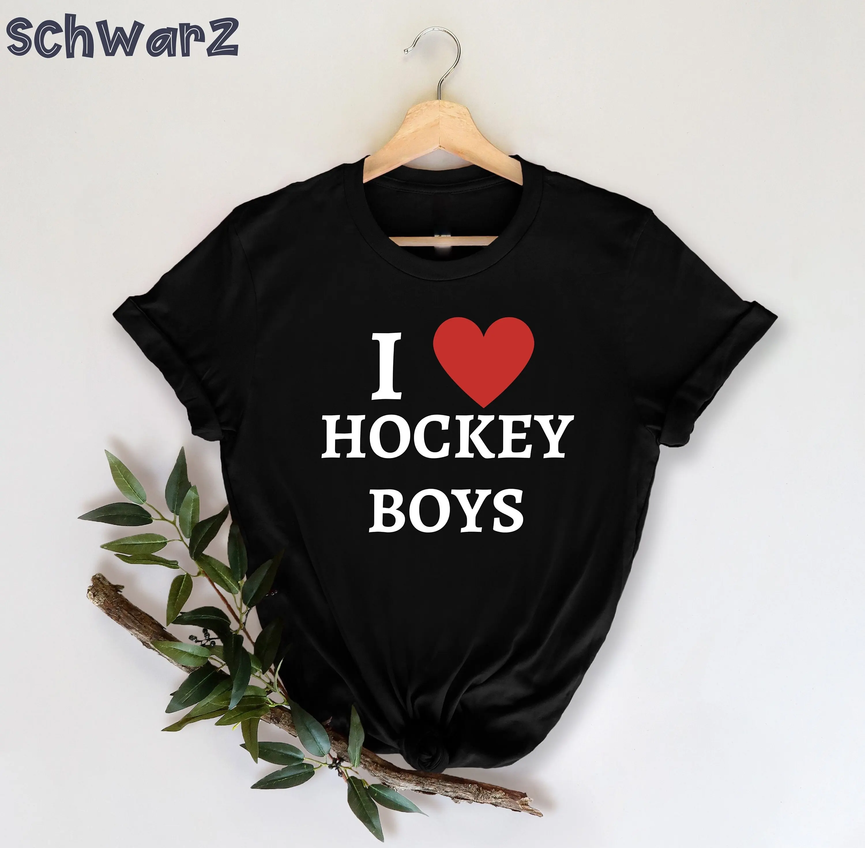 I Heart Love Hockey T Shirt Eislaufen Attraktion Liebhaber Leben Team Geschenke Hockeyspieler