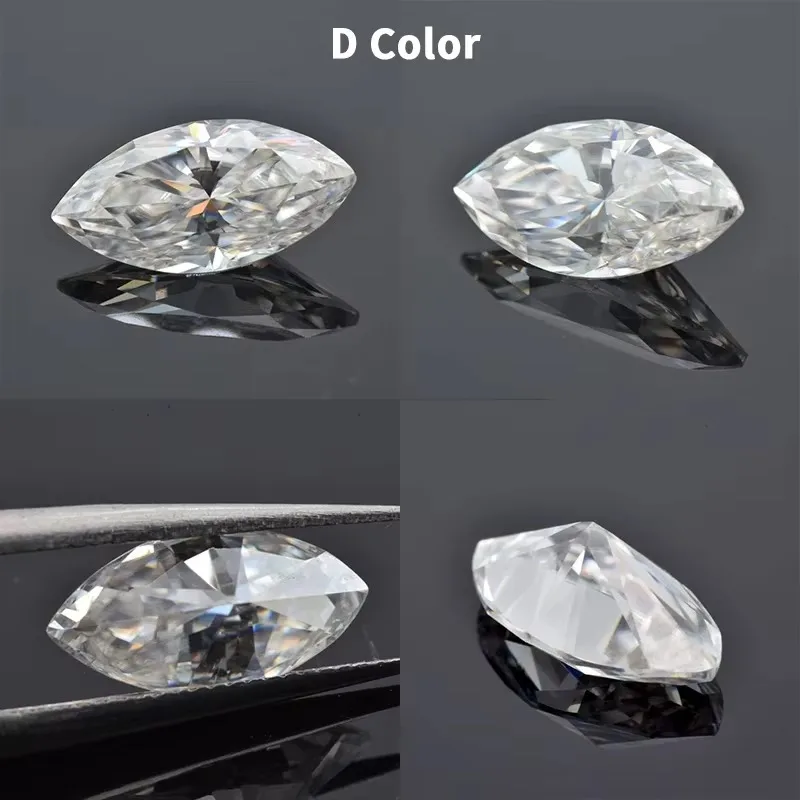 Top Quality Moissanite Stone Gemstone Multiple Colors VVS1 Marquise Shape for DIY Jewelry Bracele Rings Making with Certificate