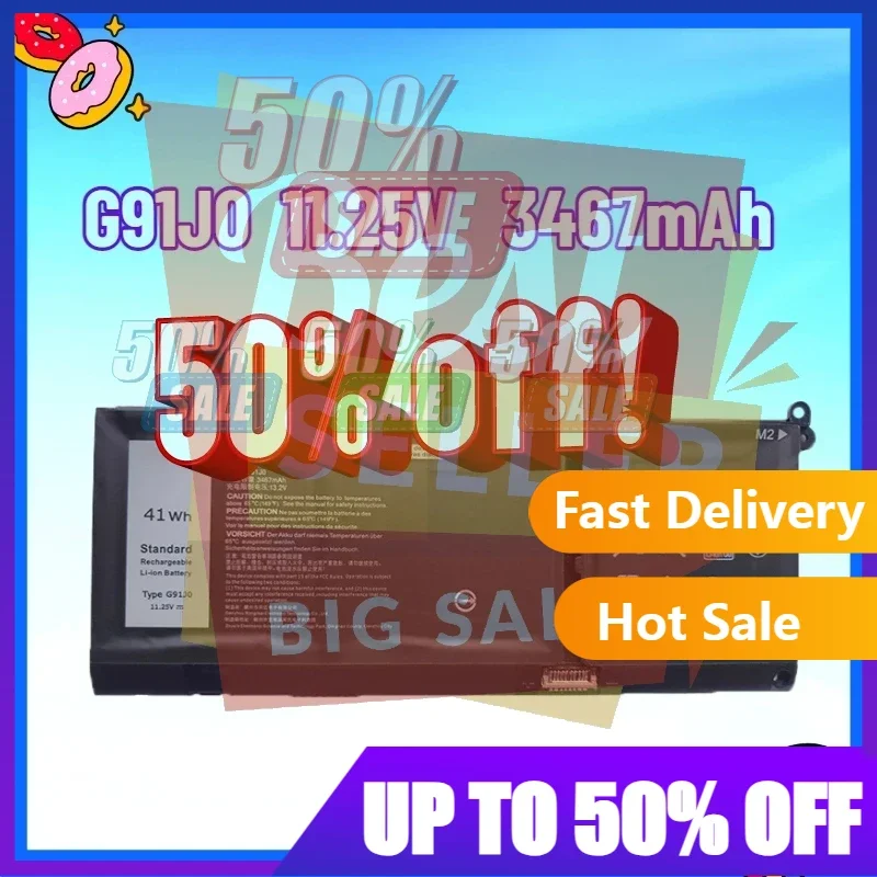 

【 Быстрая доставка】Новый аккумулятор для ноутбука 11,25 В 3467 мАч G91J0 подходит для Dell Inspiron 5518 5418 5415 5515 7415