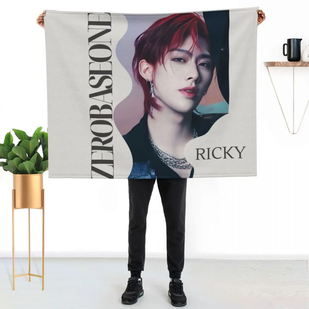 

RICKY zerobaseone (ZB1) Throw Blanket Soft Solid Color Blanket for Couch Bed