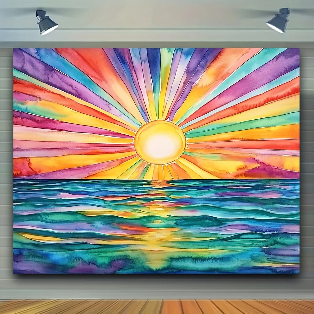 Abstract Boho Sunrise Sunset Ocean Beach Tapestry Wall Hanging Polyester Tropical Coastal Decor Wall Art Home Decoration Bohemia