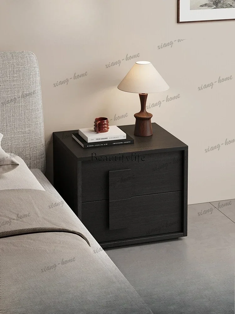 LD  Retro solid wood bedside table Home living room module combination Storage cabinet