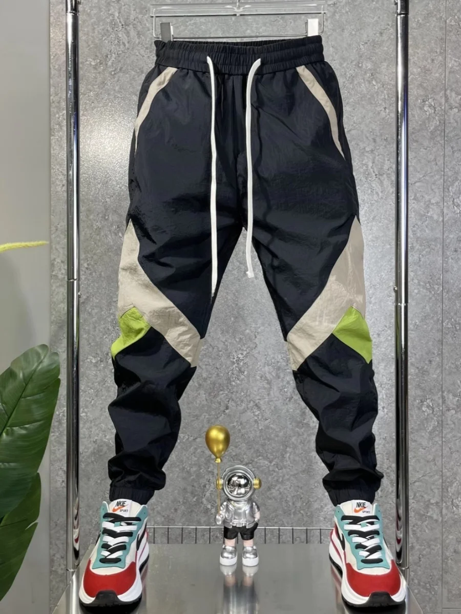 

Spring Autumn 2024 Men's Casual Trousers Color Blo High-End Design Loose Fit Sports Harlan Pants Youth Faion Sle