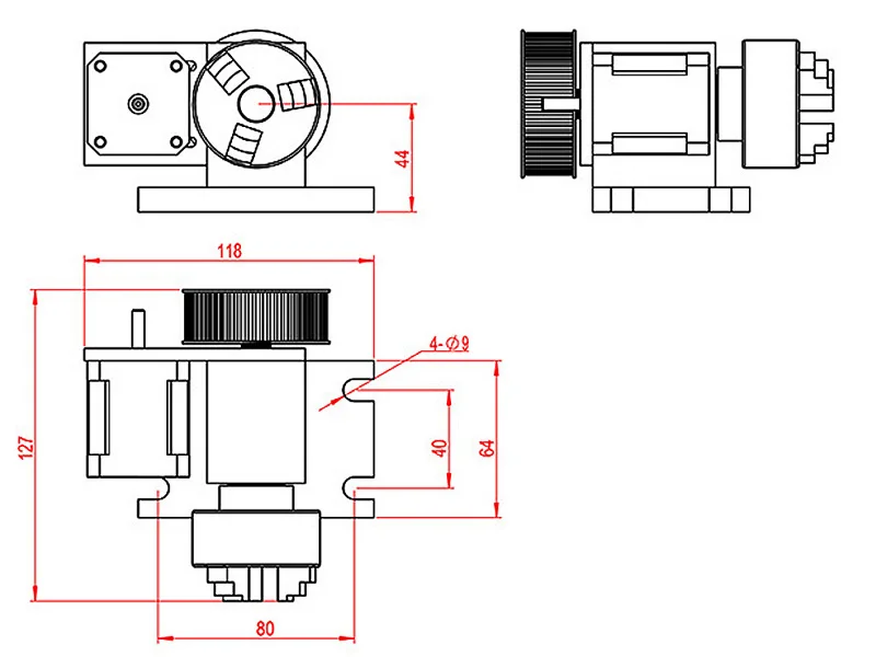 Tailstock And Rotary A Axis 4th Axis for CNC Router Engraver Milling Machine Cnc Rotary Axis Chuck 50mm Activity Tailstock
