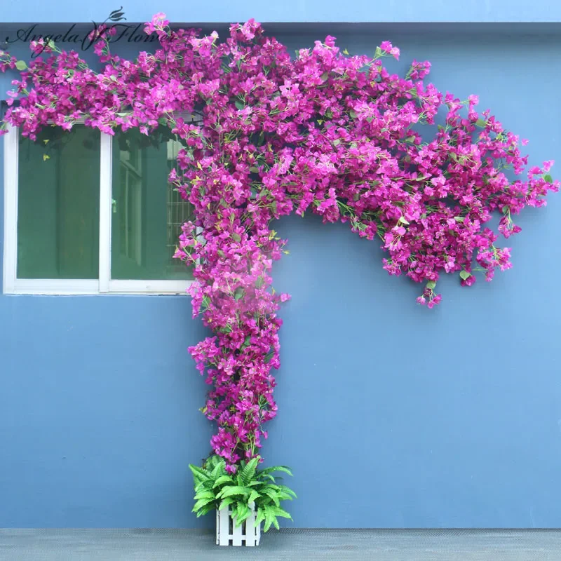 Artificial Flower DIY Tree Vine Bougainvillea Floral Wall, Outdoor Balcony Garden Plant Wall, Wedding Party, Festival Scene Prop