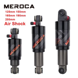 MEROCA Bicycle Air Rear Shock 125mm/150mm/165mm/190mm/200mm Alloy MTB Scooter Folding Bike Shock Absorber Cycling Accessories