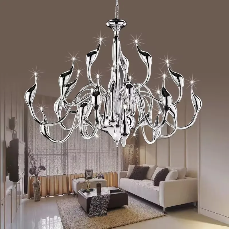 

Iron Swan Pendant Lamp G4 Candle Nordic Art Decoration Lamp for Restaurant Living Room Bedroom Led Chandelier Indoor Lighting