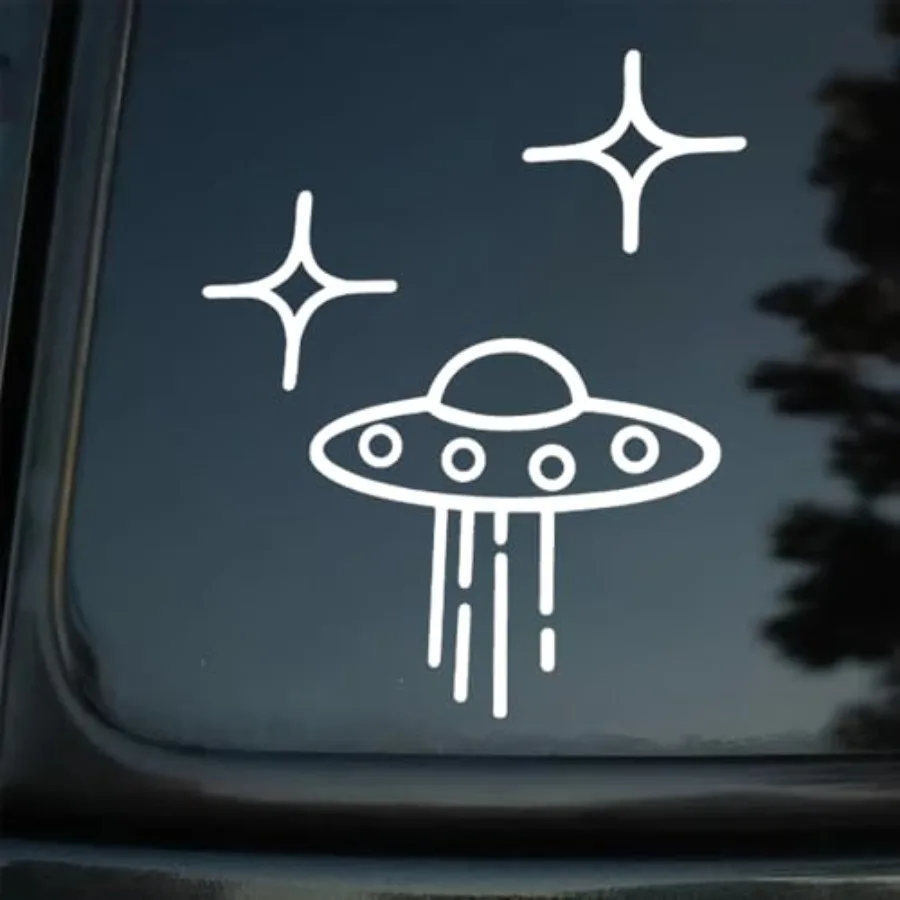 

2pcs UFO Star Vinyl Car Sticker 5.51x6.69 Waterproof and Durable Decal for Bumper Window Body of Car Truck Motorcycles Laptops
