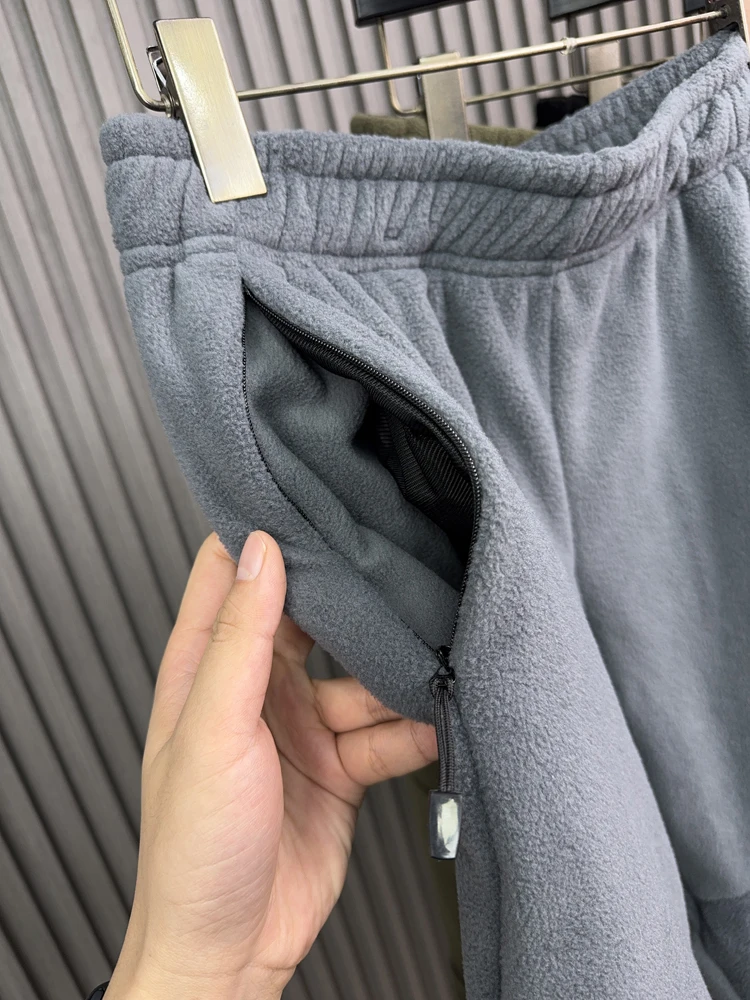 Pantalones casuales de retención de calor de doble cara cálidos de invierno para hombres Pierna recta Faionable Urban Sle Color