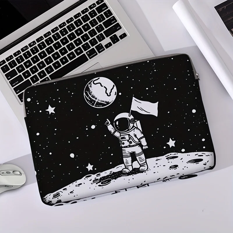 Einteiliges Set, zwei Stile, Laptoptasche und Aktentasche mit Astronautenmuster, geeignet für 14-Zoll-Laptops – Detail 1