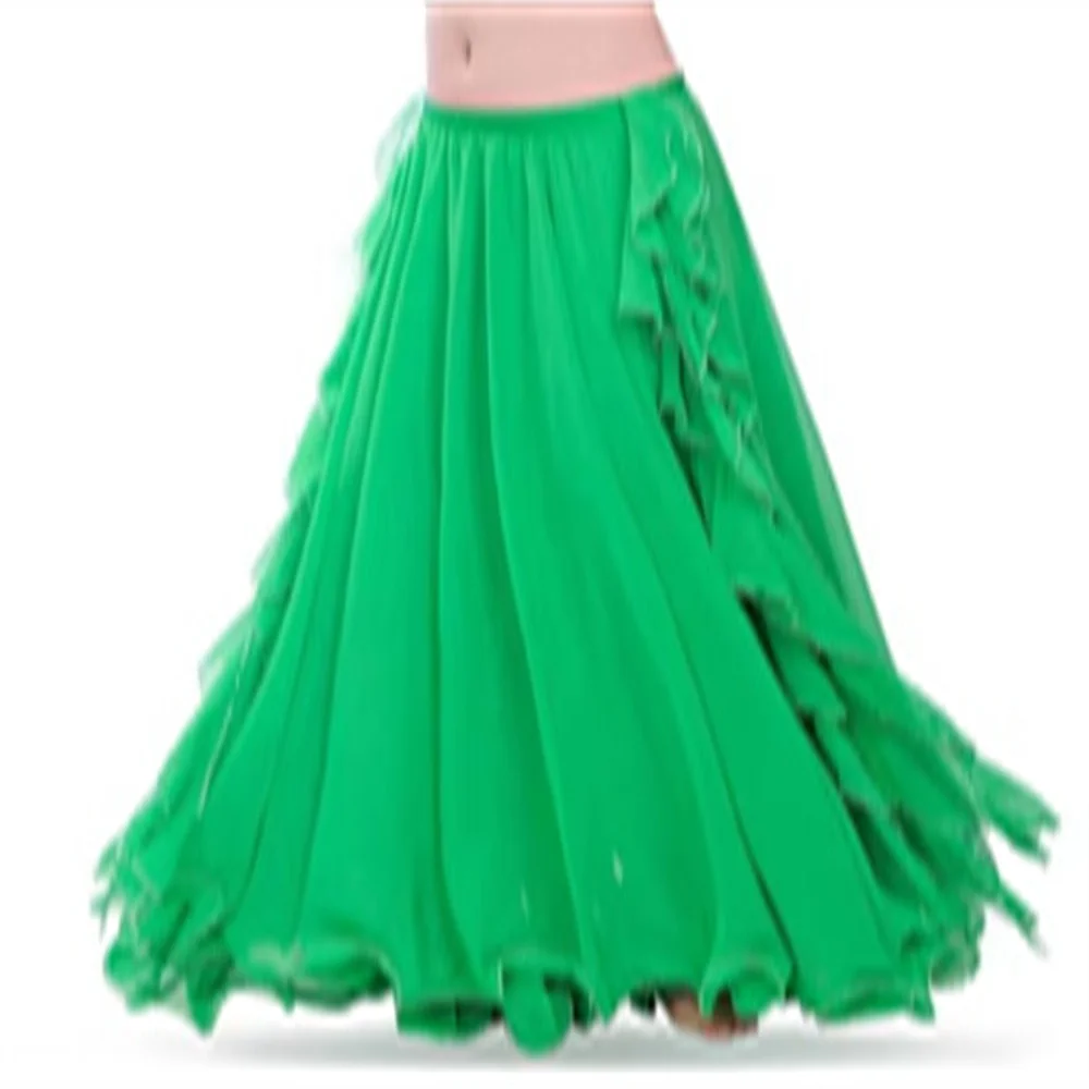 

New High quality pink bellydancing skirts belly dance skirt costume training dress or performance Big swing skirt 9 kind colors