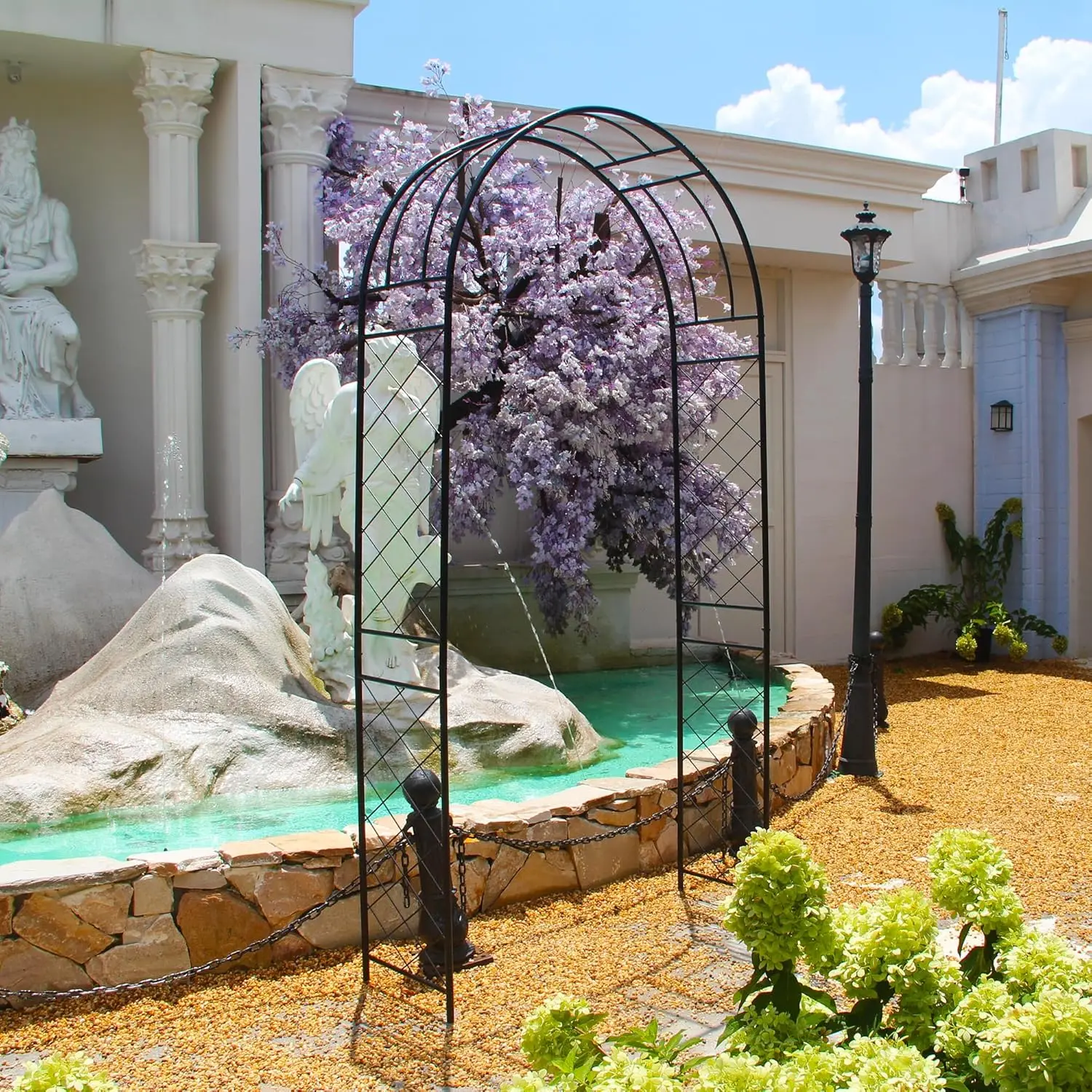 

Garden Arbor 7.9 Ft High x 3.8 Ft Wide Sturdy Metal Archway with Ground Stakes to Enhance Stability for Different Grounds, Garde