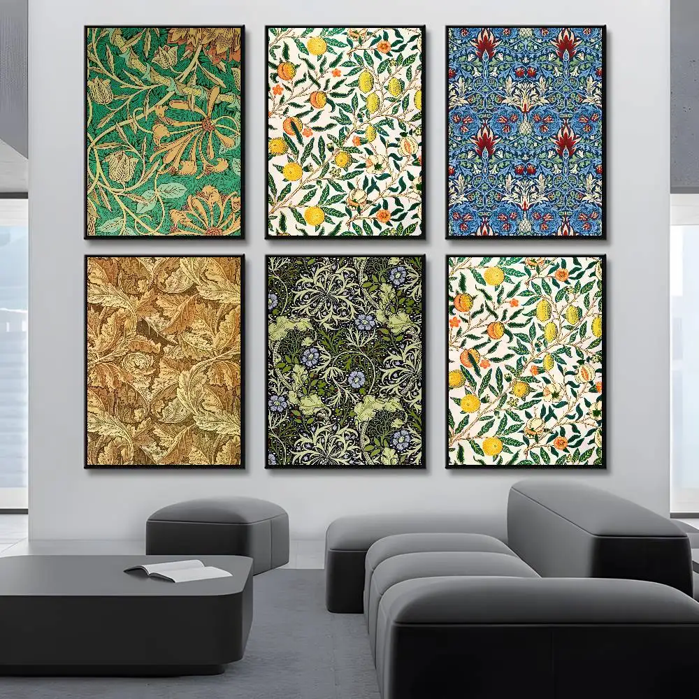 ملصق W-William Morris على شكل أوراق شجر على شكل طيور عالي الجودة لوحة فنية جدارية للمنزل والمكتب وغرفة النوم وغرفة المعيشة وبار المدخل هدية مثالية