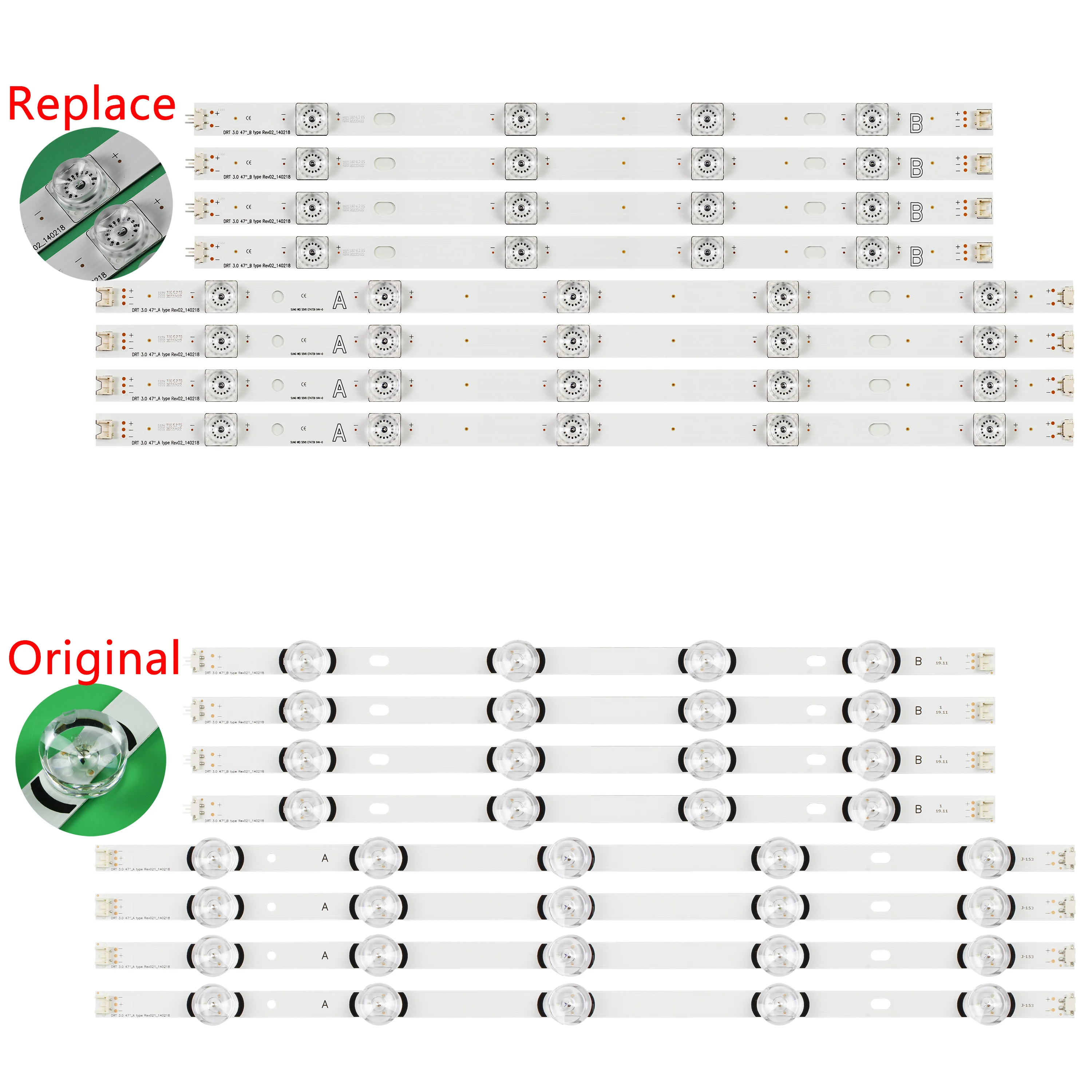 8 pcs/set LED strip For LG 47