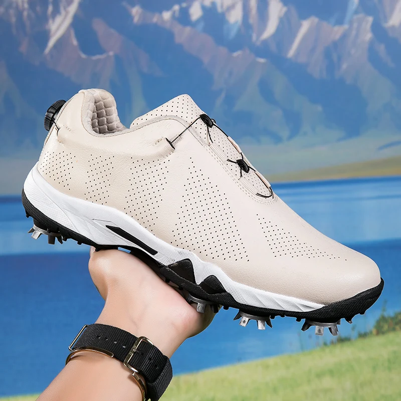 Unisex Golf Shoes Men's Knob Laces Summer Breathable Sports Shoes Anti Sideslip Shoes Golf Men's Shoes