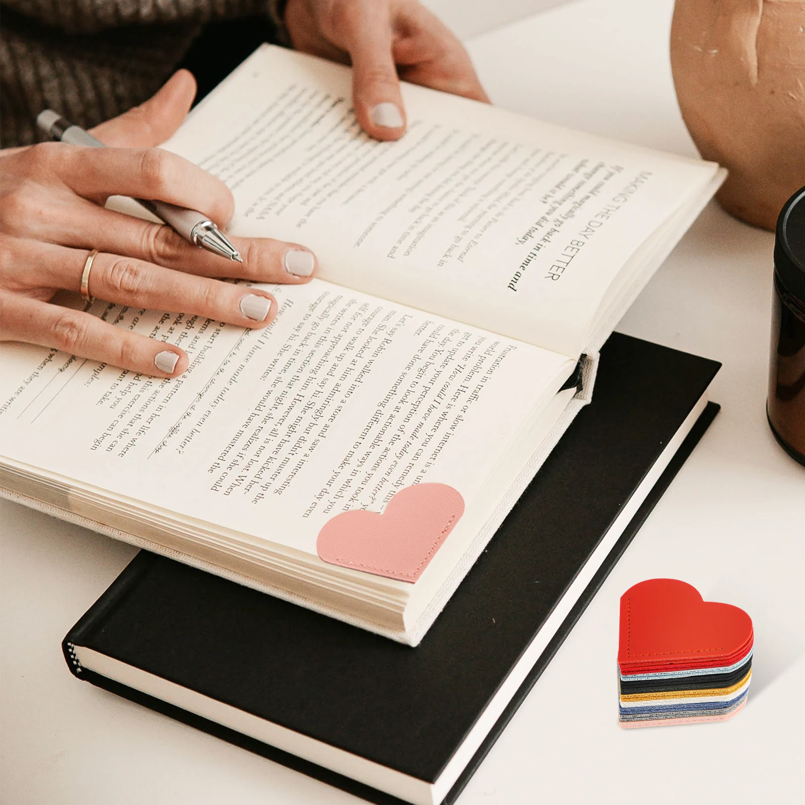 

10 pcs Book Corner Protectors Heart Bookmarks Cute Page Markers For Readers Students Teachers Book Lovers Gifts Office