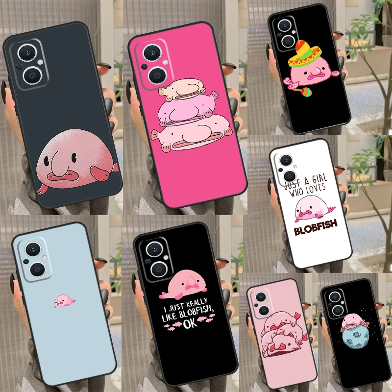 Cartoon Blobfish Back Cover For OPPO Reno 6 7 8 Lite 3 4 5 Z 2Z 8T OPPO Find X6 Pro X2 X3 Neo X5 Lite Case