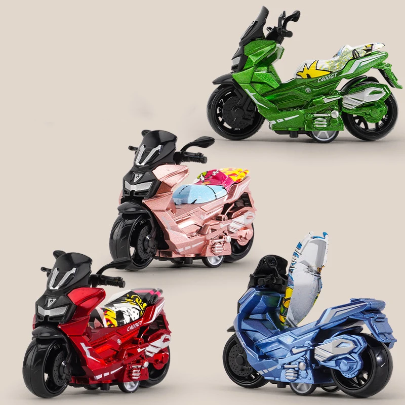 Kids Alloy Motorcycle Model Simulation Motorcycle Pull Back Toy Car Die Cast Mini Vehicles Car Toy Collectible Crafts Model Toys