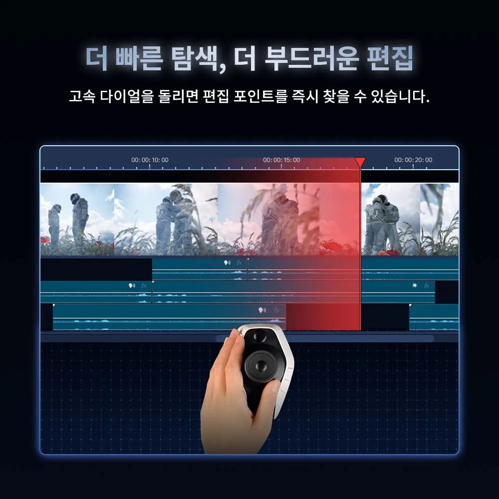 XPPen 파일럿 프로 편집 콘솔 블루투스 5.4 연결 1개의 올웨이 조이스틱 100개 이상의 단축키로 전문적인 브이로그 및 비디오 편집 가능