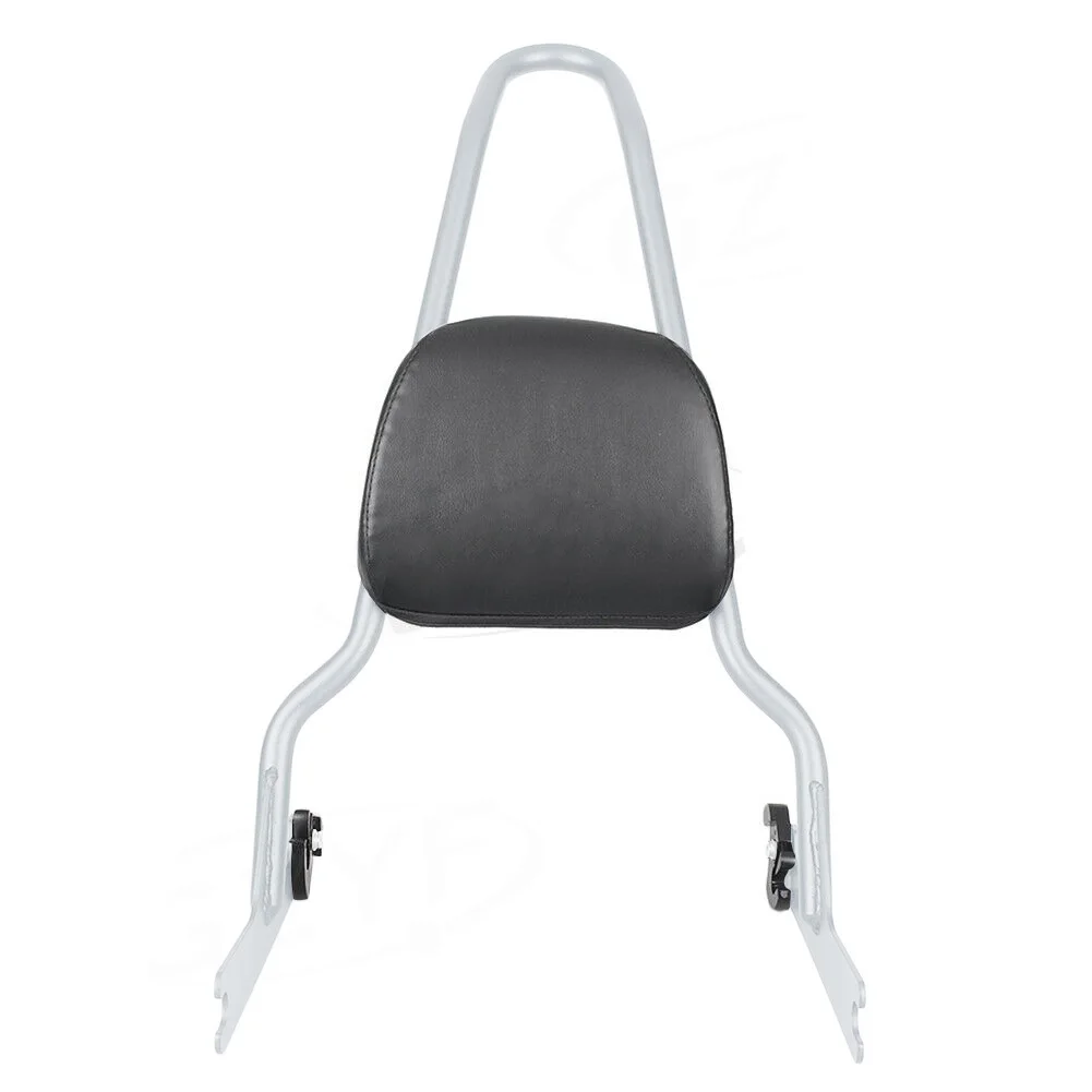 Motorcycle Passenger Rear Sissy Bar Backrest For Harley Sofitail Models 2006 - 2015 Black & Chrome