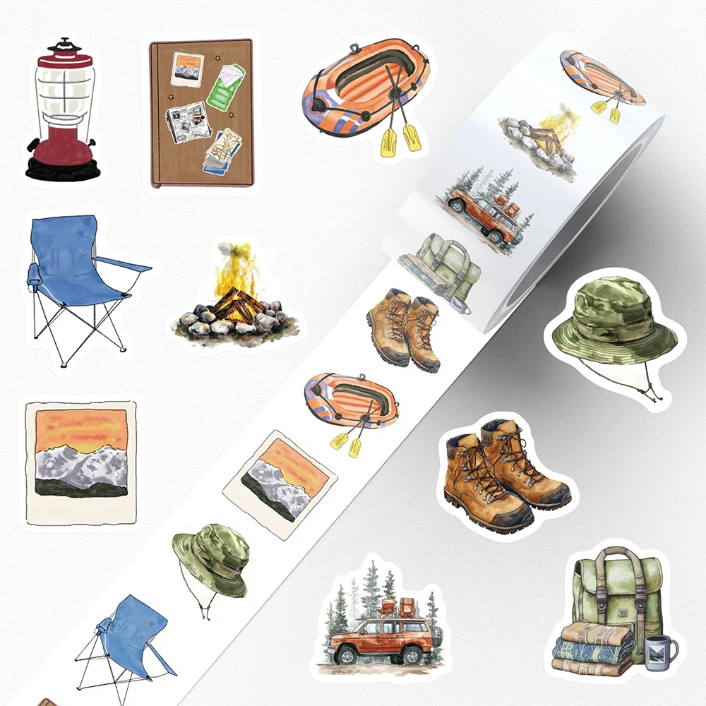 

500PCS/roll Outdoor Camper Cartoon Stickers Decals Waterproof Graffiti Phone Case Luggage Laptop Cool DIY Sticker Gifts