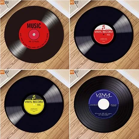 

Classic music vinyl Round carpet Living Room Soft Carpet Non-slip Chair floor mat Home decor children's room