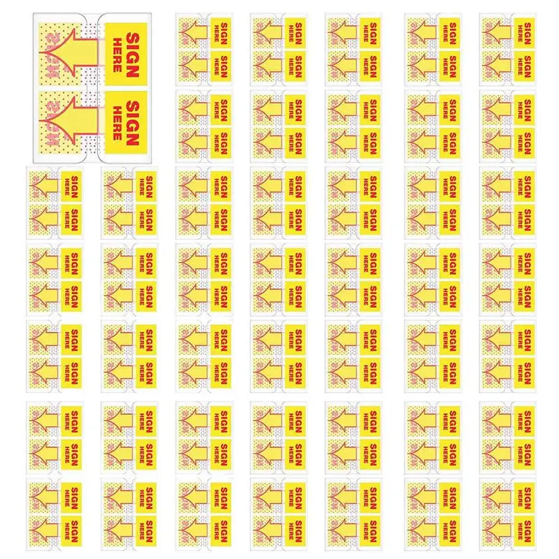 1200PCS Sign Here Tabs Sign Here Sign Here Stickers Sign Here Flags With Dispenser Arrows Flag, 1 Inch (Yellow)-AT36