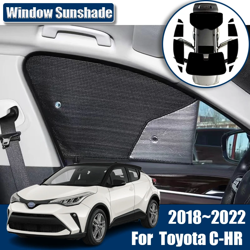 

For Toyota C HR CHR 2018~2022 2021 2020 Accessories 2023 Car Sunshades Windshield Anti-UV Visor Sun Blinds Cover Interior Parts