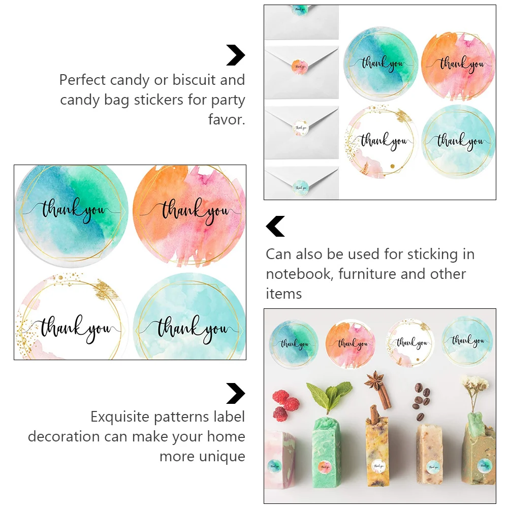 500 Pcs Sealing Stickers Package Envelope Sealer Thank You Labels Party Thanks Paper