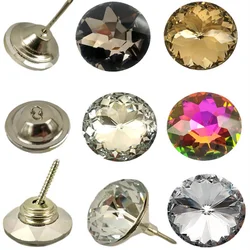 10pcs Crystal Upholstery Buttons Furniture Tacks Nail Studs Pins 20mm Dia for Soft Bag Sofa Bed Background Decorative Accessory